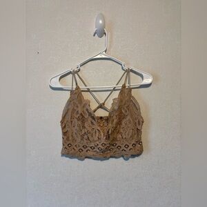 Free people | Lace Strappy Tan Bralette | Size M